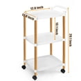 thumbnail image 4 of Rolling Cart 3-Tier Utility Cart with Lockable Wheels Sturdy Storage Cart for Office Kitchen Bedroom Bathroom, 4 of 5