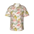 thumbnail image 2 of Goofa Tropical Pink Flamingo Pineapple Hawaiian Shirt for Men, Unisex Summer Beach Casual Short Sleeve Button Down Shirts,Aloha Tropical Floral print shirt-X-Large, 2 of 9