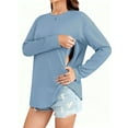 thumbnail image 3 of Yawrut Women's Long Sleeved Nursing Top, Soft Maternity Shirt With Hidden Zipper, 3 of 7