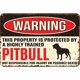 thumbnail image 1 of Placa Metal Vintage Pit Bull Barra Pintura Hierro Rectangular Advertencia 30x20cm, 1 of 9