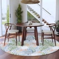 thumbnail image 3 of Round Rugs 5Ft, Green Coral Ocean Round Area Rug Washable Indoor Throw Carpet, Summer Shell Starfish Coastal Beach Soft Non Slip Circle Rug for Cabinet Bathroom Home Decor Aesthetic, 3 of 8