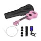 thumbnail image 1 of Ukelele acústico de madera de bajo de 21 pulgadas con afinador - Rosa, 1 of 3