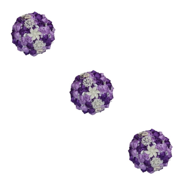 Baohd Wide Application Wedding Bouquets Elegant For All Occasions Low Maintenance Purple 3Set