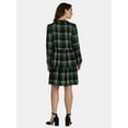 thumbnail image 4 of Time And Tru Women's and Women's Plus Tiered Plaid Shirt Dress, Sizes XS-4X, 4 of 4
