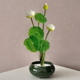 thumbnail image 4 of EGYMEN Lotus Simulation Flowers, Artificial Lotus Arrangement for Home Decoration, Faux Water Lilies for Dining Table and TV Cabinet(White), 4 of 6