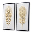 thumbnail image 3 of Designart "Golden Elegance Flower of Life" Abstract Botanicals Framed Wall Art Set Of 2 - Modern Gold Framed Canvas Set For Living Room Decor, 3 of 6