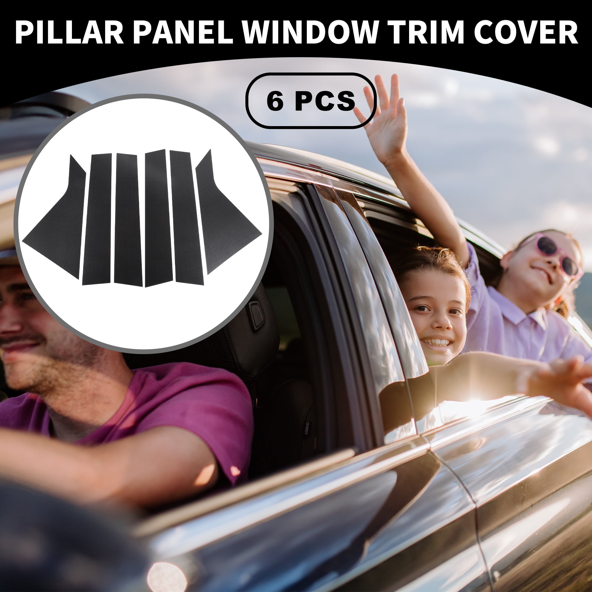 Unique Bargains 6Pcs Door Pillar Window Trim for Chevrolet Impala 2014-2020
