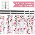thumbnail image 2 of Pink Cherry Blossom Shower Curtain Japanese Sakura Floral Spring Decorative Bath Curtain 72 x 72 Inch Polyester Fabric Waterproof Bathroom Curtain with 12 Hooks, 2 of 6