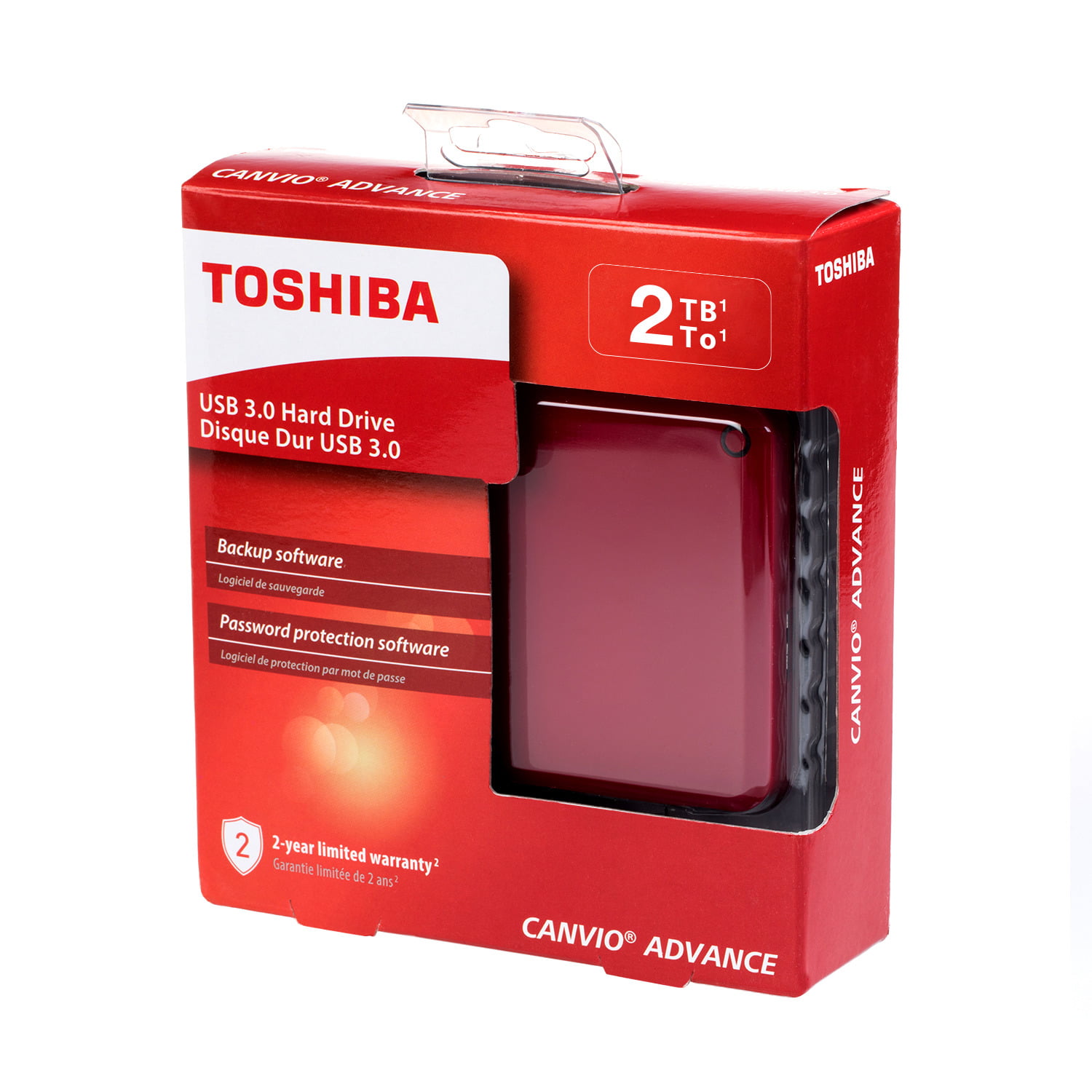 Toshiba HDTC920EW3AA Canvio Advance Tragbare Externe Festplatte USB 3.0 2TB Weiß 