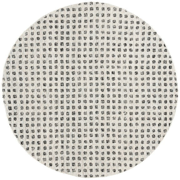 SAFAVIEH Ebony Adams Dot-Print Area Rug, Beige/Black, 6' x 6' Round