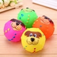 thumbnail image 3 of UDIYO Cute Pet Puppy Dog Face Ball Molar Throwing Training Soft Squeak Sound Play Toy, 3 of 6