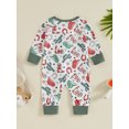 thumbnail image 5 of Musuos Newborn Baby Zip Up Jumpsuit 3M 6M 12M 18M Hat Boots Cactus Print Round Neck Long Sleeve Romper Spring Fall Bodysuits, 5 of 10