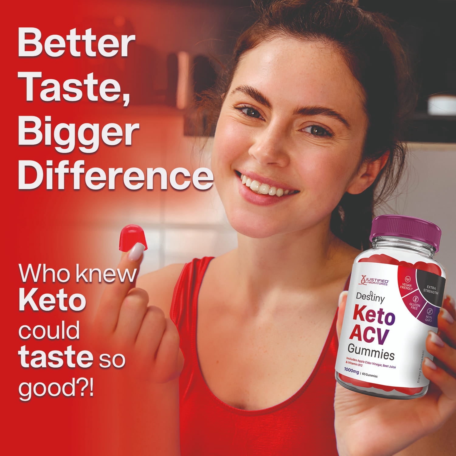 Destiny Keto ACV Gummies 1000MG Dietary Supplement 60 Gummys
