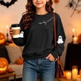 thumbnail image 2 of Atogsazn Children's Girls Halloween Sweatshirt Kids Casual Oversized Ghost Print Long Sleeve Sweaters Fall Winter Tops Black 14-15 Years Fashion, 2 of 9