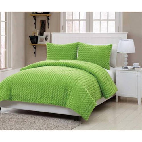 VCNY Home Green Fur Bedding Comforter Set
