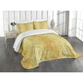 thumbnail image 3 of Ambesonne Mandala Quilted Bedspread Set 3 Pcs, Flourishing Paisley, Queen Size, Yellow and Pale Yellow, 3 of 5