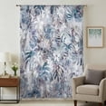 thumbnail image 2 of Palm Leaves Semi Sheer Curtains Drapes for Living Room,Bedroom,French Doors Window 72 Inches Long,Spring Tropical Leaf Botanical Vintage Blue Rod Pocket Chiffon Curtain Drapery Voile Draperies Panel, 2 of 8