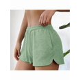 thumbnail image 5 of Sweat Shorts Women Comfy Workout Shorts Rise Lounge Mini Shorts with Drawstring and Pockets Light Green S, 5 of 9