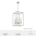 thumbnail image 6 of Hunter - Sunjai 4-light Brushed Nickel, Medium Size Pendant Light, Dimmable, Formal Style, Rectangle Shaped, for Bedrooms, Dining, Living Rooms - 19987, 6 of 6
