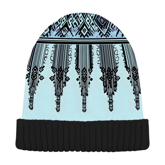 joogoo Ethic Aztec Beanie Hats Cuffed Winter Warm Knit Thick Beanies