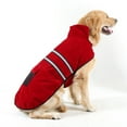 thumbnail image 3 of LEDMOMO Premium Cotton Doggie Coat Red Reflective Dog Winter Clothes with Back Pocket, 3 of 4