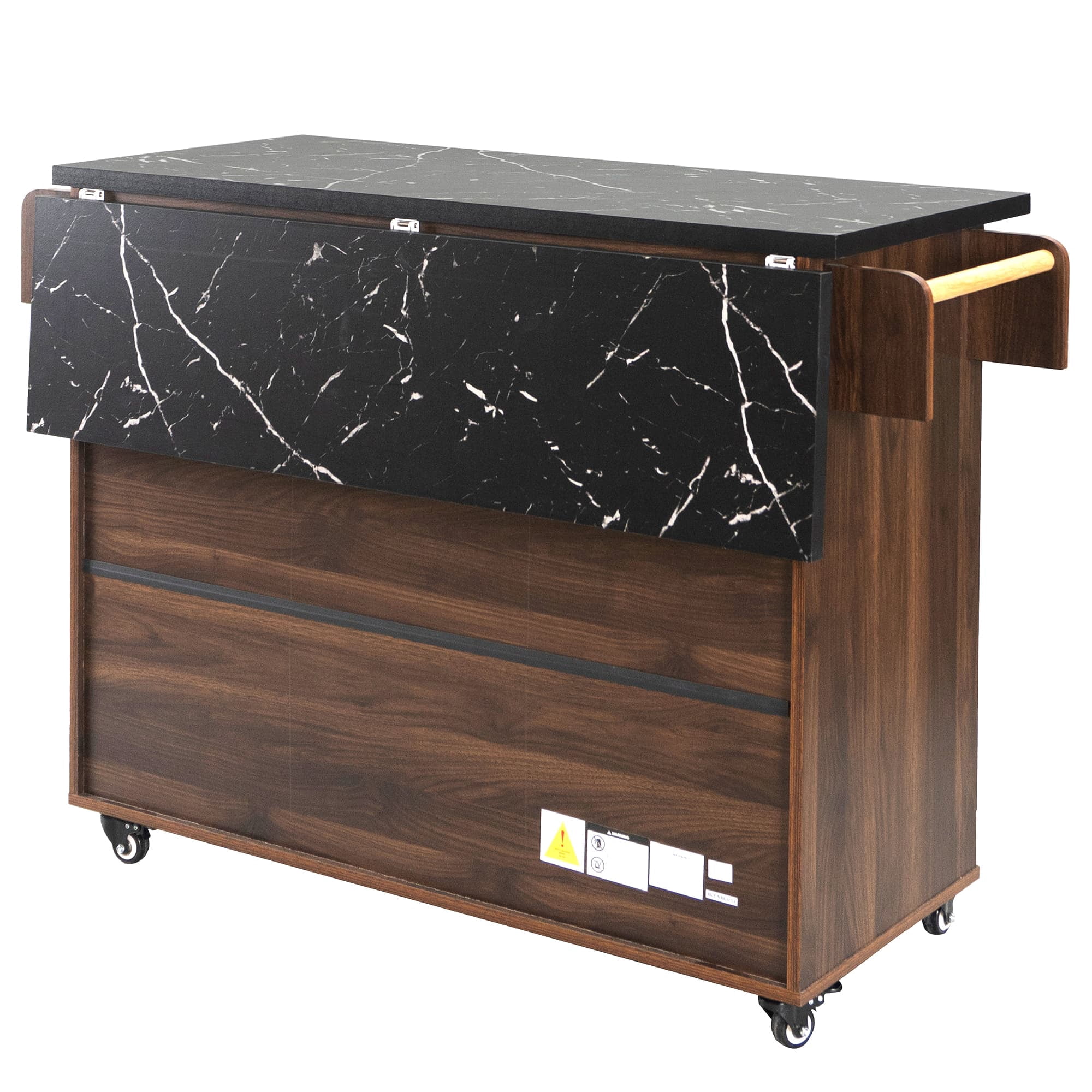 MAYEERTY Kitchen Island Trash Storage Drop Leaf Extra Counter Space Kitchen