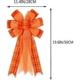 thumbnail image 2 of Dalrosia 2PCS Fall Bows for Wreaths Decorations for Home, Halloween Tree Topper Bow, Thanksgiving Bow with Orange Buffalo Plaid Burlap Front Door Outdoor, 2 of 5