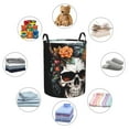 thumbnail image 4 of Fuzoiu Flower Horn Skull Print Circular Hamper,Laundry Basket with Handle,Collapsible Laundry,Dirty Clothes Storage Basket,for Bedroom Bathroom Dorm Living Room-Small, 4 of 6