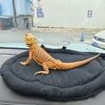 thumbnail image 2 of Bearded Dragon Bed Soft Mat with Suction Cup Bearded Dragon Sleep Cushion Washable for Travel Reptile Tank Accessories Small Animal Carrier for Lizard Leopard Gecko (Black), 2 of 5