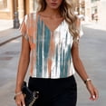 thumbnail image 2 of Short Sleeve Shirts for Women Casual Soft V Neck Boho Basic Tee Tops Summer Outfit Clothes Summer Tops For Women, 2 of 7