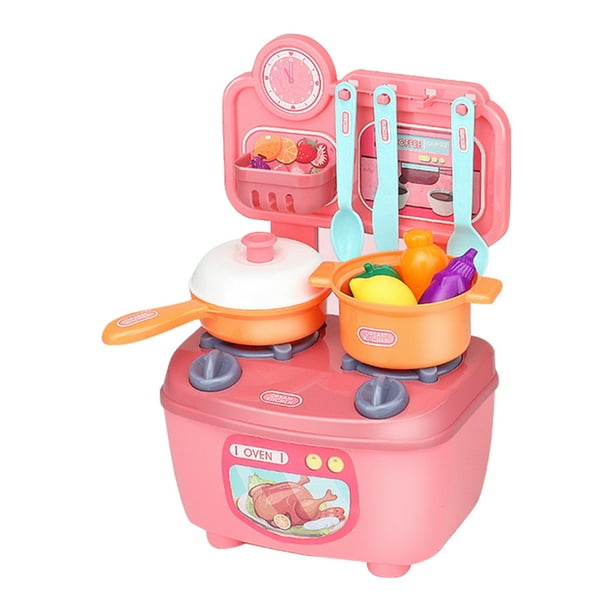 Cyber and Monday Deals Kitchen Play Set With Accessories Mini Kitchen Set Indoor Games Kitchen Cooking Playset Toys For Toddlers Children Girls