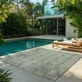 thumbnail image 3 of Gertmenian Tropea Mika Modern Geometric Green Ivory Premium Flatweave UV Resistant Indoor Outdoor Area Rug, 6x9, 3 of 7