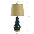 thumbnail image 7 of Nautical Table Lamp – Burlap Shade – Circle Faux Rope Finial – Blue Finish, 7 of 7