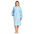 thumbnail image 2 of Casual Nights Robe Longue en Molleton à Fermeture Éclair devant pour Femme - Bleu - XX-Grand, 2 of 4