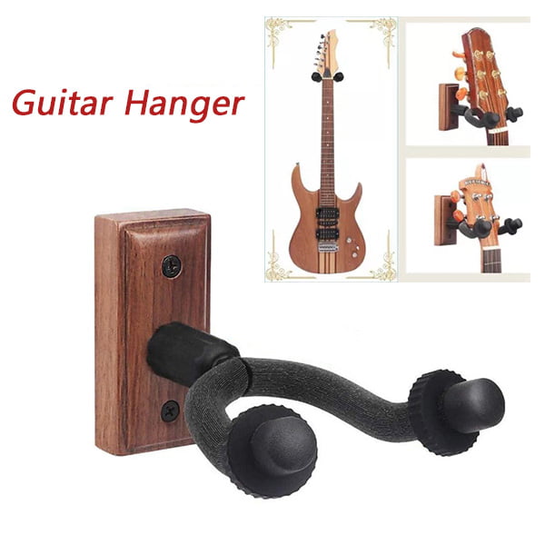 Bass Black Walnut Guitar Hanger,Wall Mounts Holder Stand,Guitar Wall Mount Bracket Holder for Ukelele Acoustic Guitar Banjo and Mandolin. Violin Electric 