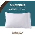 thumbnail image 6 of Micropuff King Size Pillow Case Open Enclosure - 2 Pack - Soft and Breathable Hypoallergenic Pillow Cover. Pillowcase Protects Against Stains, Spills, and Perspiration. (20 x 40), 6 of 8