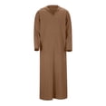 thumbnail image 4 of Long Sleeve Shirts For Men Solid Color Lapel Collar Fashion Hooded Robe Casual Fit Business Shirt, 4 of 4