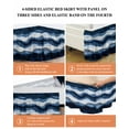 thumbnail image 5 of Abstract Mountain Bed Skirt King Size 16" Drop Watercolor White Navy Texture Nature Ruffled Wrap Around Bed Skirts Adjustable Elastic Bedskirt Dust Ruffle for King Size Bed, 5 of 7