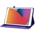 thumbnail image 2 of Decase for ipad 56/pro 9.7 inch 2016/2017/2018 Sleepable Pure Color Zipper Wallet Card Slot Pen Slot ipad Case, Soft TPU Back Shock Resistant Drop ipad Case for iPad 6th Generation, Purple, 2 of 7