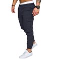 thumbnail image 3 of uikmnh Mens Sweatpants Mens Cotton Casual Pants Solid Color Comfortable Drawstring Pocket Color Matching Design Overalls Pants Pants Casual Pants Size:M, 3 of 9