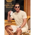 thumbnail image 3 of RICHCOIN Men's Ribbed Knit Crewneck T-Shirts Short Sleeve Textured Solid Casual Tee, 3 of 7