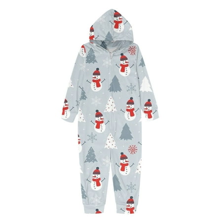 

Matching Family Christmas Onesie Pajama Set Zipper Front Hooded Footed One-Piece Pjs Loungewear Sleepwear