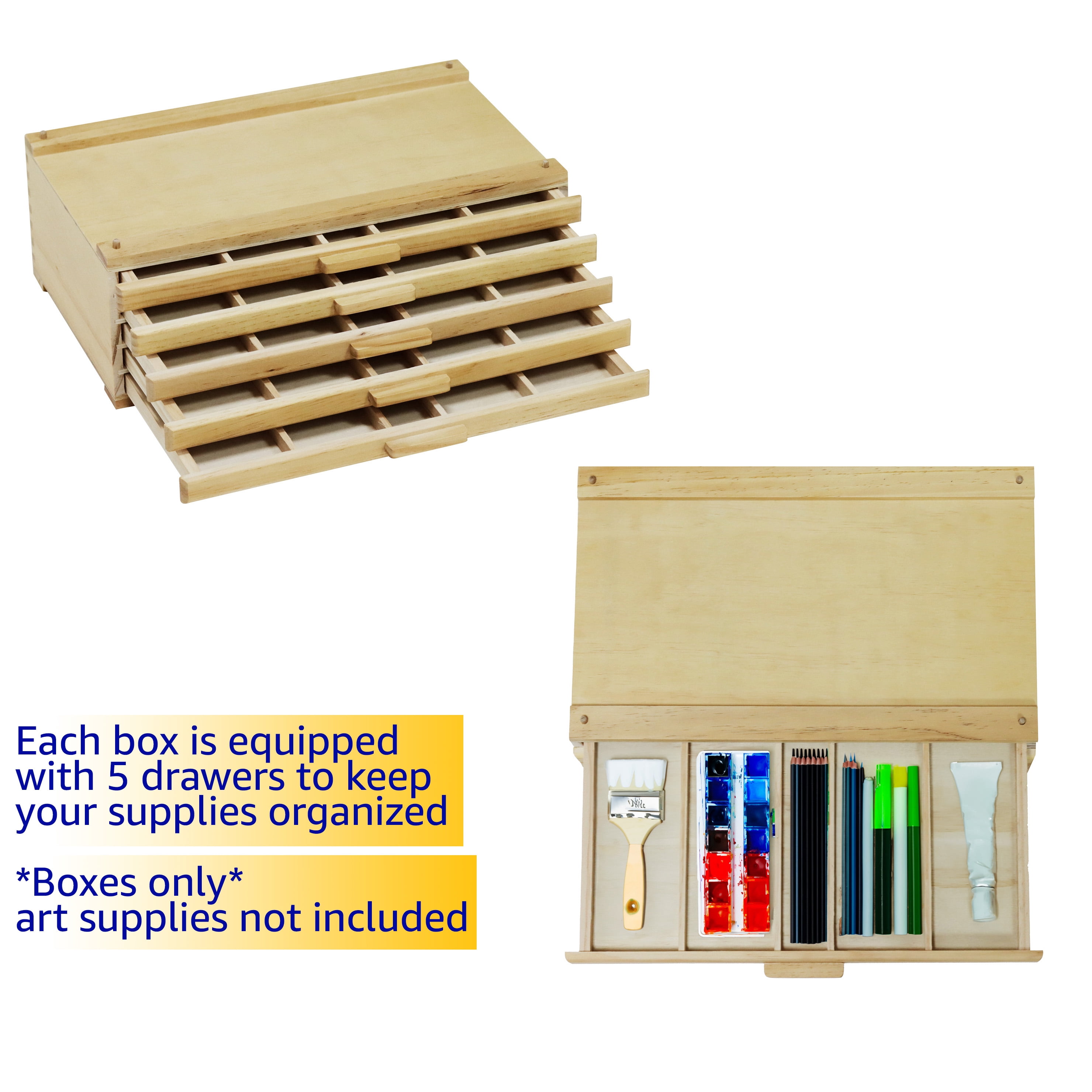 Wood Artist Storage, Art Container for Organizing Art Supplies