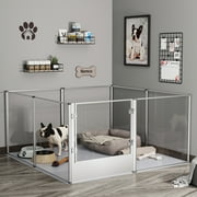 BingoPaw Clear Dog Whelping Box Fence Pet Breed Pen Playpen with Waterproof Pad, 24 H