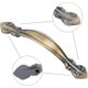 thumbnail image 4 of Juego de 5 tiradores vintage para armarios en forma de arco antiguo - Tiradores para puertas de muebles de 10,9 cm de largo (distancia entre orificios de 64 mm) - Bronce verde, 4 of 5