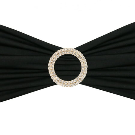 

Your Chair Covers - 10 Pack Round Rhinestone Chair Sash Buckle Gold