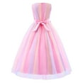 thumbnail image 3 of IBTOM CASTLE Little Big Girls Flower Tulle Dress Princess Pageant Birthday Party Wedding Formal Floor Length Long Dance Evening Maxi Gown 5-6 Years Rainbow Pink, 3 of 8