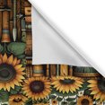 thumbnail image 5 of Ambesonne Cottagecore Valance & Curtain 3 Pcs Set, Rural Sunflowers Bees, 55"x30", Cadet Blue Apricot Brown, 5 of 7
