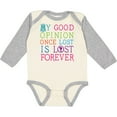 thumbnail image 3 of Inktastic Jane Austen Good Opinion Quote Girls Long Sleeve Baby Bodysuit, 3 of 5