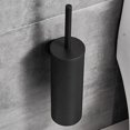 thumbnail image 1 of Escobilla de baño negra con portaescobillas de acero inoxidable para montaje en pared Suyoo, 1 of 5